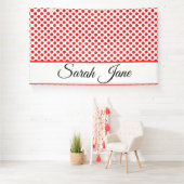 Rote Polka-Punkte | Personalisierter Name Banner (Insitu)