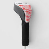 Rote Polka-Punkte | Personalisierter Name Golf Headcover (angewinkelt)