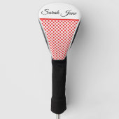 Rote Polka-Punkte | Personalisierter Name Golf Headcover (Vorderseite)