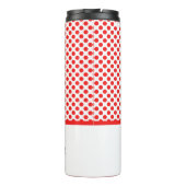 Rote Polka-Punkte | Personalisierter Name Thermosbecher (Rückseite)