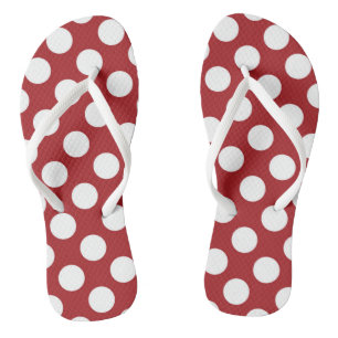 Rote Polka-Punkte, Polka-Dottern-Muster, Punkte, g Badesandalen