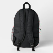 Rote Polka-Punkte, Polka-Dottern-Muster, Punkte, g Bedruckter Rucksack (Rückseite)