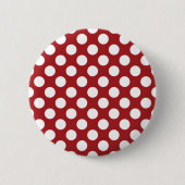 Rote Polka-Punkte, Polka-Dottern-Muster, Punkte, g Button (Vorderseite)