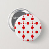 Rote Polka-Punkte, Polka-Dottern-Muster, Punkte, g Button (Vorne & Hinten)
