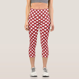 Rote Polka-Punkte, Polka-Dottern-Muster, Punkte, g Capri Leggings