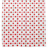 Rote Polka-Punkte, Polka-Dottern-Muster, Punkte, g Duschvorhang (Vorderseite)