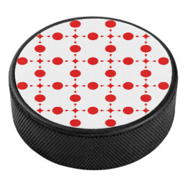 Rote Polka-Punkte, Polka-Dottern-Muster, Punkte, g Eishockey Puck