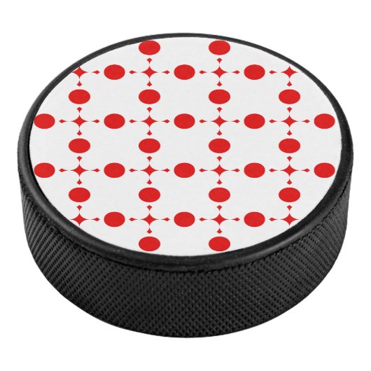 Rote Polka-Punkte, Polka-Dottern-Muster, Punkte, g Eishockey Puck (3/4)