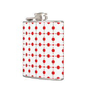 Rote Polka-Punkte, Polka-Dottern-Muster, Punkte, g Flachmann (Links)