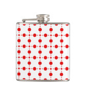 Rote Polka-Punkte, Polka-Dottern-Muster, Punkte, g Flachmann (Vorderseite)