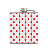 Rote Polka-Punkte, Polka-Dottern-Muster, Punkte, g Flachmann (Rückseite)