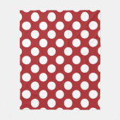 Rote Polka-Punkte, Polka-Dottern-Muster, Punkte, g Fleecedecke (Vorderseite)