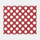 Rote Polka-Punkte, Polka-Dottern-Muster, Punkte, g Fleecedecke (Vorderseite (Horizontal))