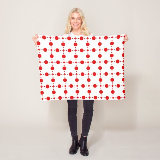 Rote Polka-Punkte, Polka-Dottern-Muster, Punkte, g Fleecedecke (Beispiel)