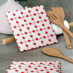 Rote Polka-Punkte, Polka-Dottern-Muster, Punkte, g Fliese