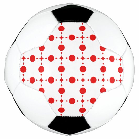 Rote Polka-Punkte, Polka-Dottern-Muster, Punkte, g Fußball (Vorderseite)