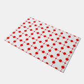 Rote Polka-Punkte, Polka-Dottern-Muster, Punkte, g Fußmatte (Schrägansicht)