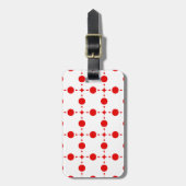 Rote Polka-Punkte, Polka-Dottern-Muster, Punkte, g Gepäckanhänger (Vorderseite vertikal)