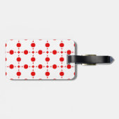 Rote Polka-Punkte, Polka-Dottern-Muster, Punkte, g Gepäckanhänger (Rückseite horizontal)