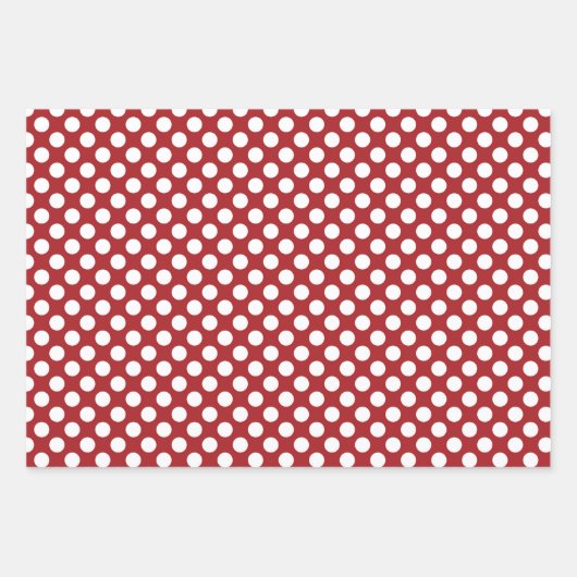 Rote Polka-Punkte, Polka-Dottern-Muster, Punkte, g Geschenkpapier Set (Vorderseite)
