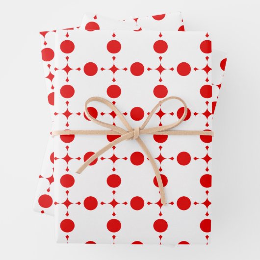 Rote Polka-Punkte, Polka-Dottern-Muster, Punkte, g Geschenkpapier Set (Beispiel)