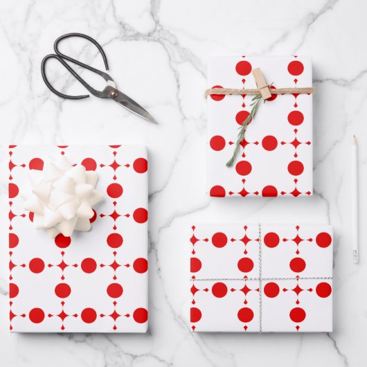 Rote Polka-Punkte, Polka-Dottern-Muster, Punkte, g Geschenkpapier Set (Vorderseite)