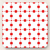 Rote Polka-Punkte, Polka-Dottern-Muster, Punkte, g Getränkeuntersetzer (Vorderseite)