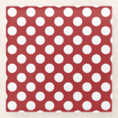 Rote Polka-Punkte, Polka-Dottern-Muster, Punkte, g Glasuntersetzer (Vorderseite)
