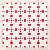 Rote Polka-Punkte, Polka-Dottern-Muster, Punkte, g Glasuntersetzer (Vorderseite)