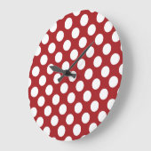 Rote Polka-Punkte, Polka-Dottern-Muster, Punkte, g Große Wanduhr (Winkel)