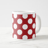 Rote Polka-Punkte, Polka-Dottern-Muster, Punkte, g Jumbo-Tasse (Vorderseite Rechts)