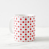 Rote Polka-Punkte, Polka-Dottern-Muster, Punkte, g Kaffeetasse (Vorderseite Links)