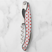 Rote Polka-Punkte, Polka-Dottern-Muster, Punkte, g Kellnermesser (Vorderseite)