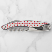 Rote Polka-Punkte, Polka-Dottern-Muster, Punkte, g Kellnermesser (Rückseite)