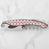 Rote Polka-Punkte, Polka-Dottern-Muster, Punkte, g Kellnermesser (Vorderseite)