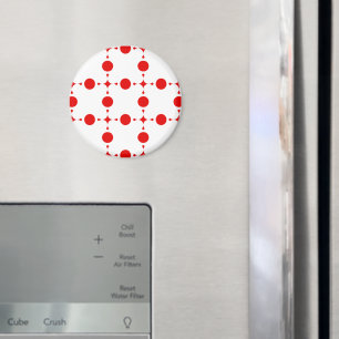 Rote Polka-Punkte, Polka-Dottern-Muster, Punkte, g Magnet