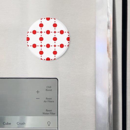 Rote Polka-Punkte, Polka-Dottern-Muster, Punkte, g Magnet (In Situ (Kühlschrank))