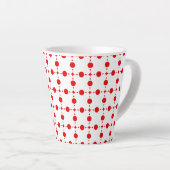 Rote Polka-Punkte, Polka-Dottern-Muster, Punkte, g Milchtasse (Rechte Ecke)