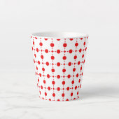 Rote Polka-Punkte, Polka-Dottern-Muster, Punkte, g Milchtasse (Vorderseite)