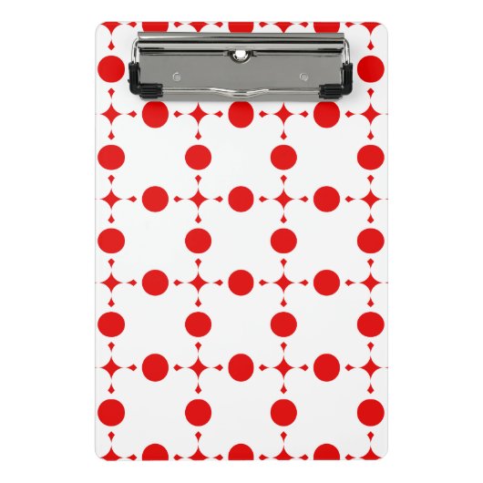 Rote Polka-Punkte, Polka-Dottern-Muster, Punkte, g Mini Klemmbrett (Vorderseite)