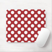 Rote Polka-Punkte, Polka-Dottern-Muster, Punkte, g Mousepad (Mit Mouse)