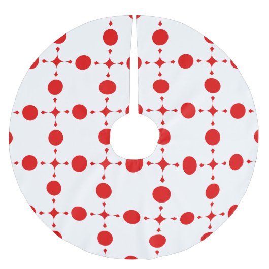 Rote Polka-Punkte, Polka-Dottern-Muster, Punkte, g Polyester Weihnachtsbaumdecke (Vorderseite)