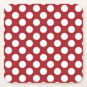 Rote Polka-Punkte, Polka-Dottern-Muster, Punkte, g Rechteckiger Pappuntersetzer (Vorderseite)