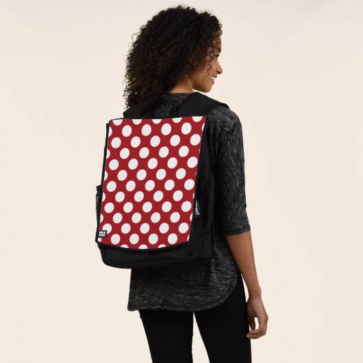 Rote Polka-Punkte, Polka-Dottern-Muster, Punkte, g Rucksack (Ausgewaschen)