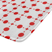 Rote Polka-Punkte, Polka-Dottern-Muster, Punkte, g Schneidebrett (Ecke)