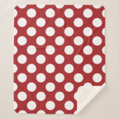 Rote Polka-Punkte, Polka-Dottern-Muster, Punkte, g Sherpadecke (Vorderseite)