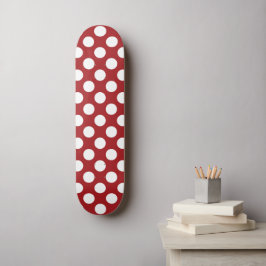 Rote Polka-Punkte, Polka-Dottern-Muster, Punkte, g Skateboard