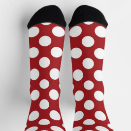 Rote Polka-Punkte, Polka-Dottern-Muster, Punkte, g Socken