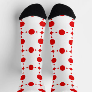 Rote Polka-Punkte, Polka-Dottern-Muster, Punkte, g Socken