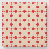 Rote Polka-Punkte, Polka-Dottern-Muster, Punkte, g Steinuntersetzer (Vorderseite)